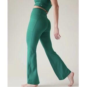 Athleta Green Flare Pants